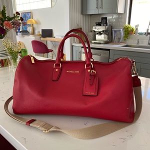 Michael Kors Weekender Duffel XL Red